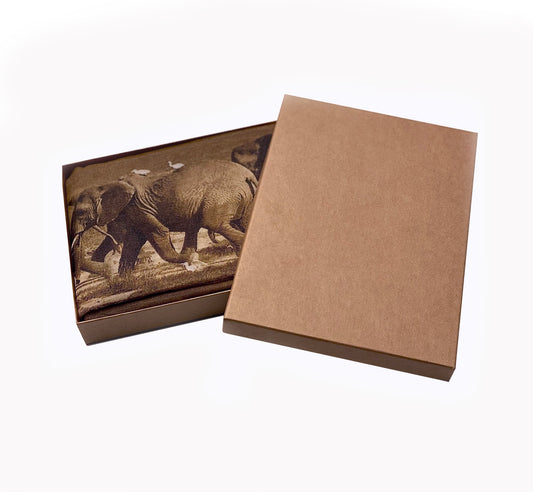 Beautiful Silk Scarf, Elephant Herd Crossing. Limited to 15 scarves. Only 1 Left